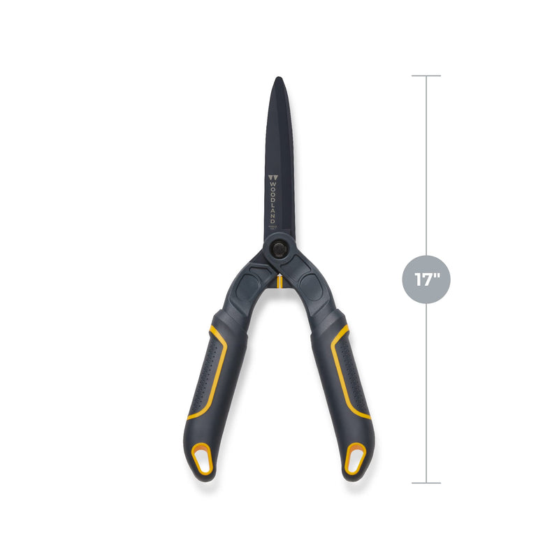 Woodland Tools Co. Duralight 16" Portable Mini Hedge Shear, Lightweight Gardening Hedge Clippers, Shrub Cutter, Plant Shears, Pruning Trimmer, Bush Shaper (20-4004-100)