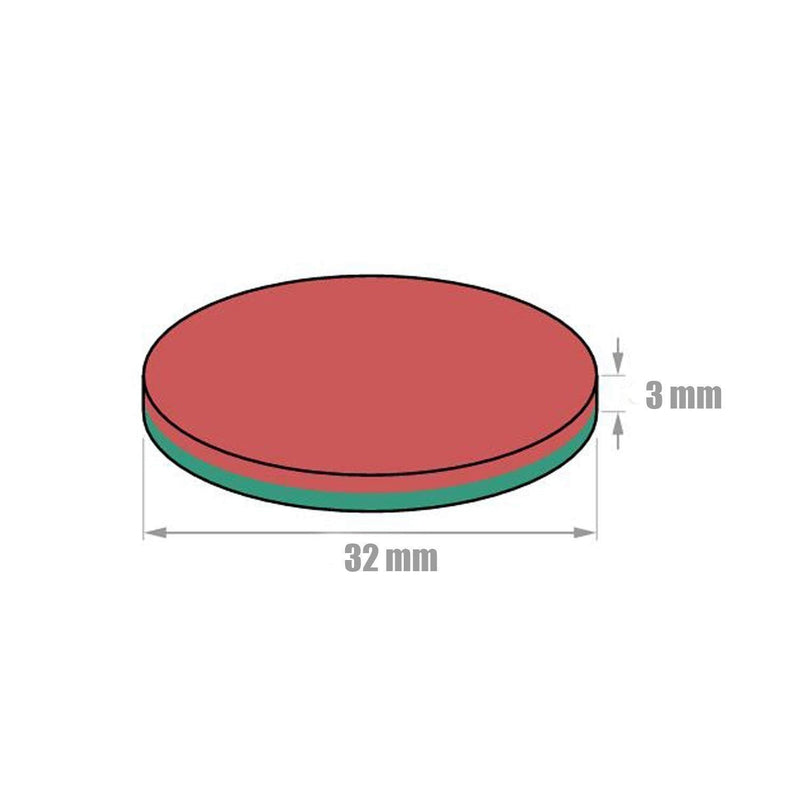 FINDMAG N52 Neodymium Magnets Strong Magnets Rare Earth Magnets with Double-Sided Adhesive for DIY, Fridge,Scientific, 1.26'' D x 1/8'' H - Pack of 4 4 Pack