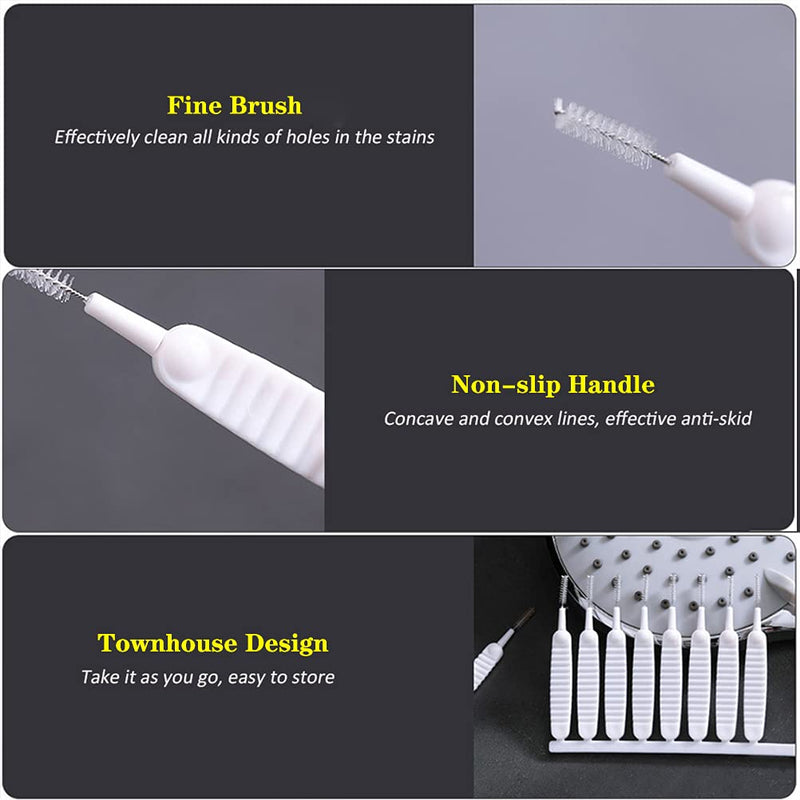 ELANE 30 Pcs Mini Brushes Set for Mobile Phone Holes Shower Cleaning Tooth Scrubber Anti-Clogging Gap Suit for Home Kitchen Bathroom