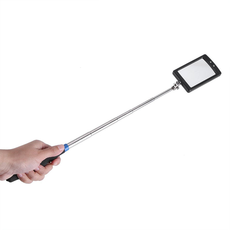 Telescoping LED Lighted Inspection Mirror Adjustable 360 Degree Flexible Rotation for Additional Viewing Vehicle Inspection Mirror
