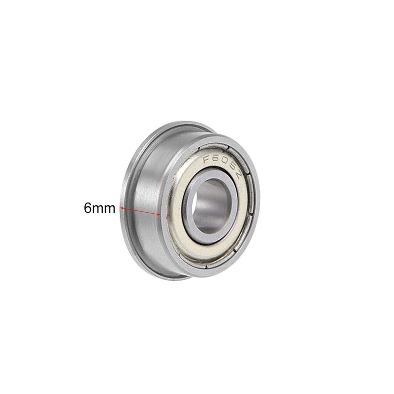 uxcell F606ZZ Flanged Ball Bearing 6mmx17mmx6mm Double Shielded Chrome Steel Deep Groove Bearings 10pcs 6x17x6mm