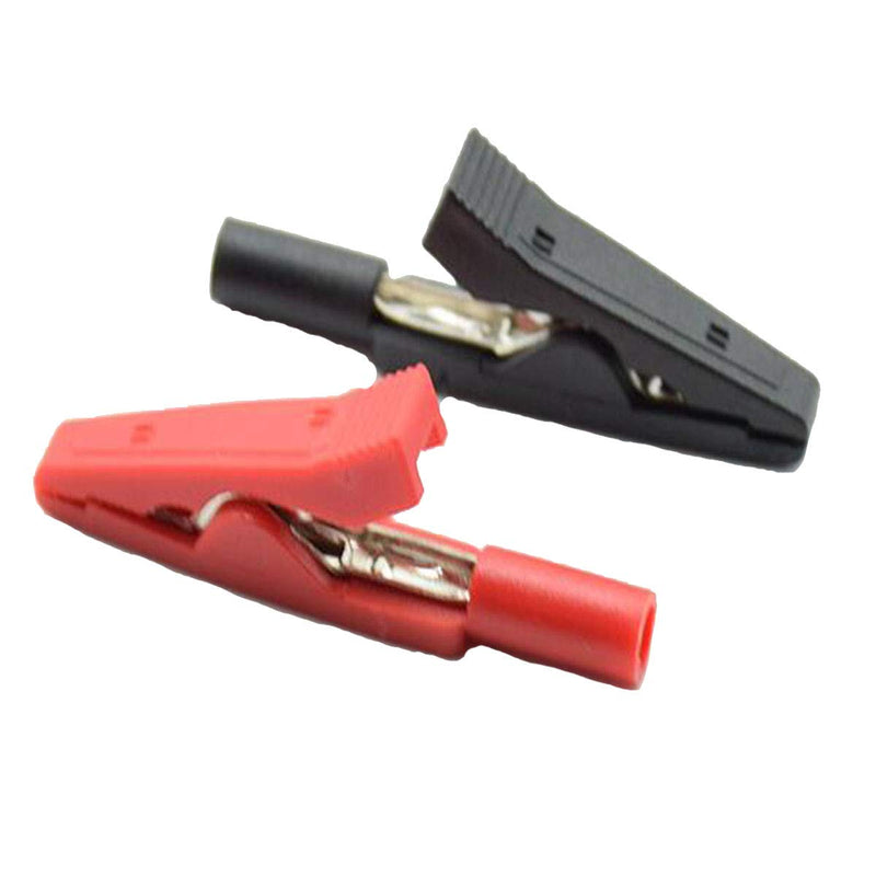 10Pcs 2mm Insulated Mini Test Alligator Clip With 2mm Female Banana Jack Red Black Insulated Safety Multimeter Test Leads Alligator Clips Plug Connectors