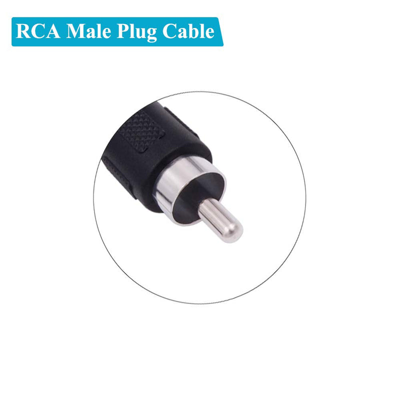 Fancasee (2 Pack) Speaker Wire RCA Male Plug Jack Connector Adapter to Bare Wire Open End Audio Video RCA Cable for Amplifier Receiver Speakers
