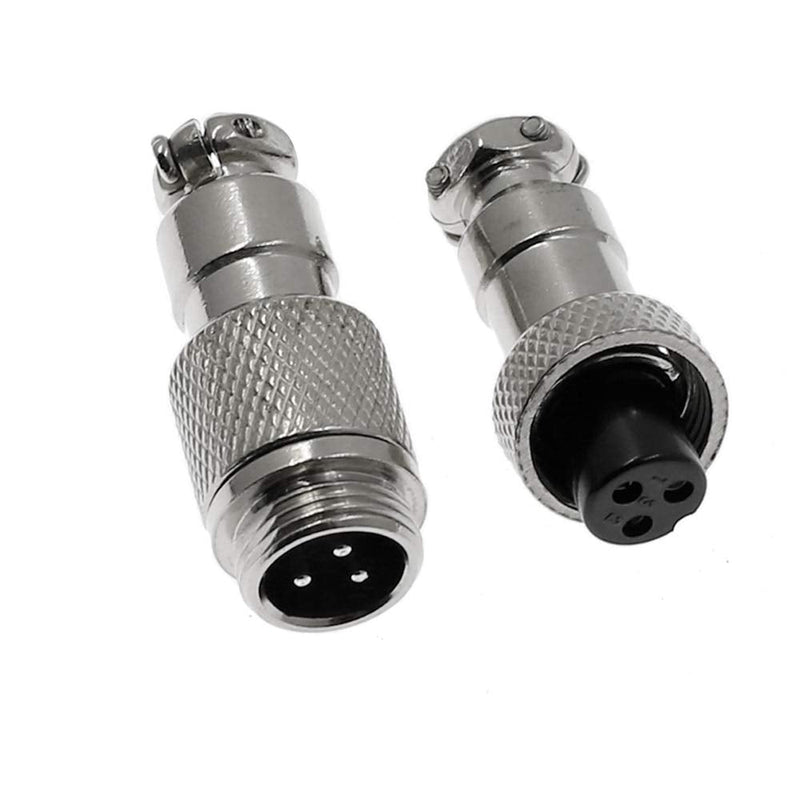 Hxchen 3Pin 12mm Waterproof Female/Male Wire Panel Power Chassis Metal Fittings Aviation Connector GX12-3P - (2 Sets)