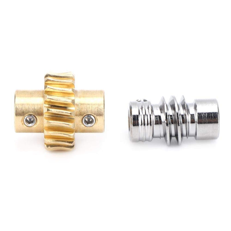 Worm Gear Set, 20: 1 Bronze Worm Gear Wheel and Metal Shaft, High Torsion Worm Gear Replace for 4:1, Industrial Robot Parts for DIY Project