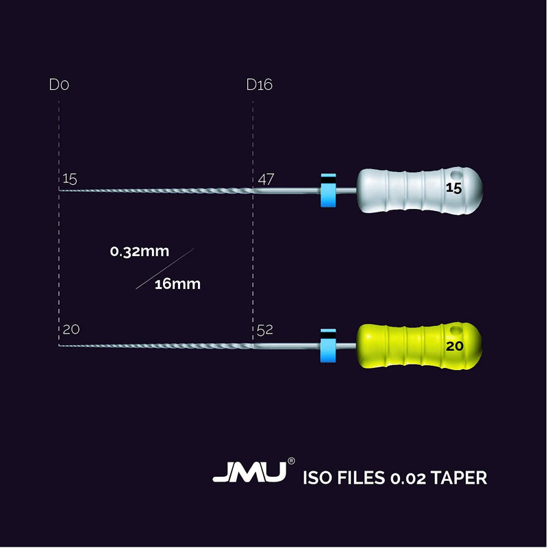 JMU Dental Endodontic Root Canal H-Files,Hand Use Stainless Steel H-Files 6pcs/Box 25mm 45#-80#