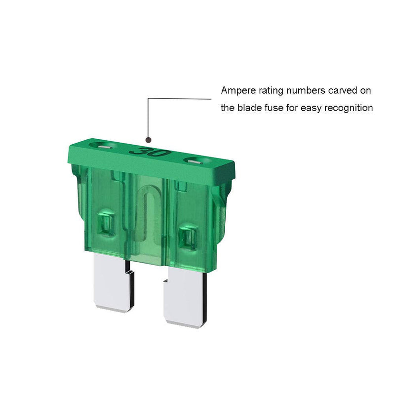14 Gauge Fuse Holder ATC/ATO, SIM&NAT 10 Packs in-Line Automotive Blade Fuse Holder with 50PCS Standard Car Fuses, 1A 2A 3A / 4A 5A 7.5A 10A 15A 20A 30A Automotive Replacement Fuses