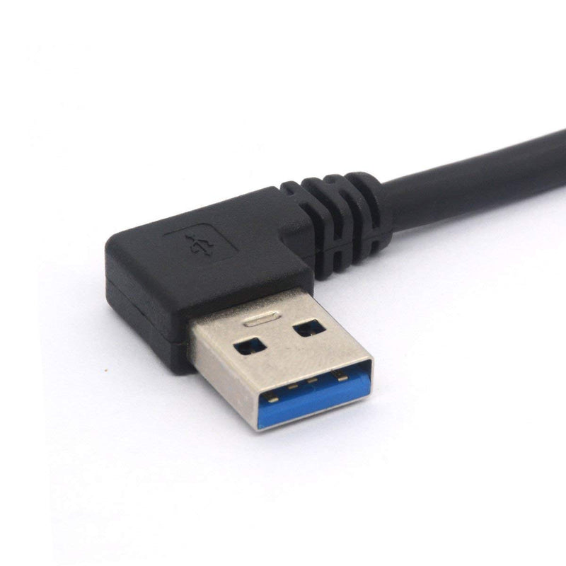 Left Angled USB 3.0 Panel Mount Cable USB3.0 Male to Female with M3 Screw Panel Mount Extension Cord for Industrial Computer PC 30CM (Left) Left