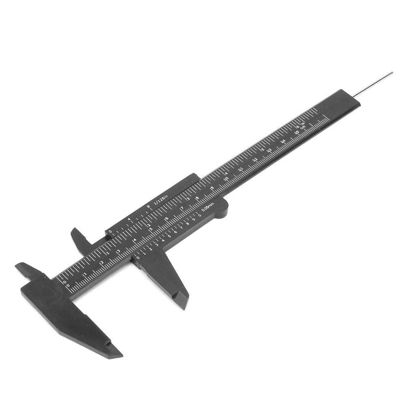 Plastic 150MM High Accuracy Double Rule Scale Durable Gauge Plastic Vernier Caliper Measuring Tool for Measurements(Black) Black