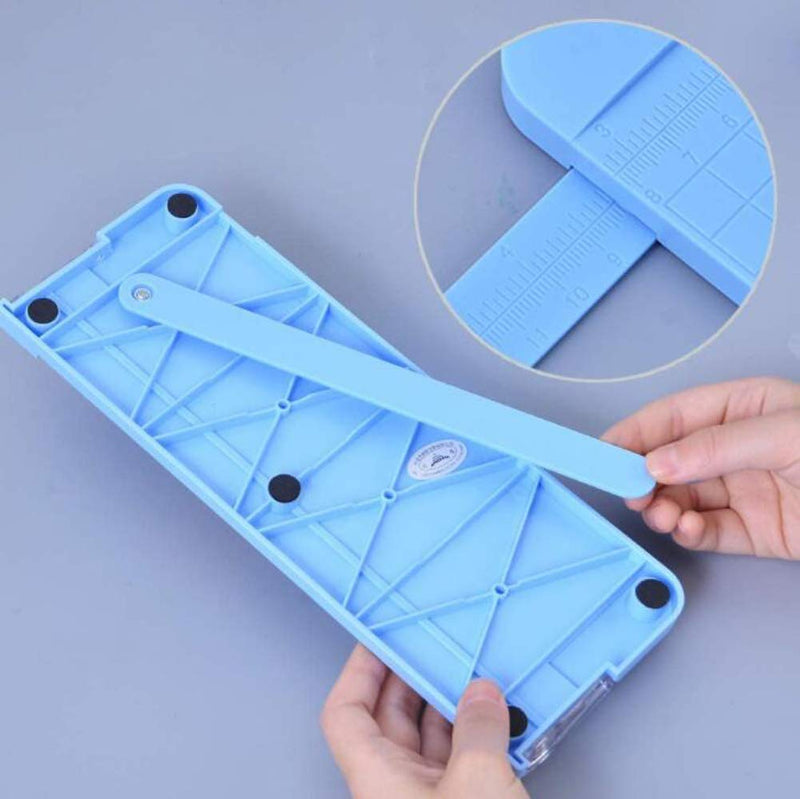 Paper Cutter Trimmer,Mini Paper Cutter A5 Portable Paper Trimmer Scrapbooking Tool with Finger Protection and Slide Ruler/Blue