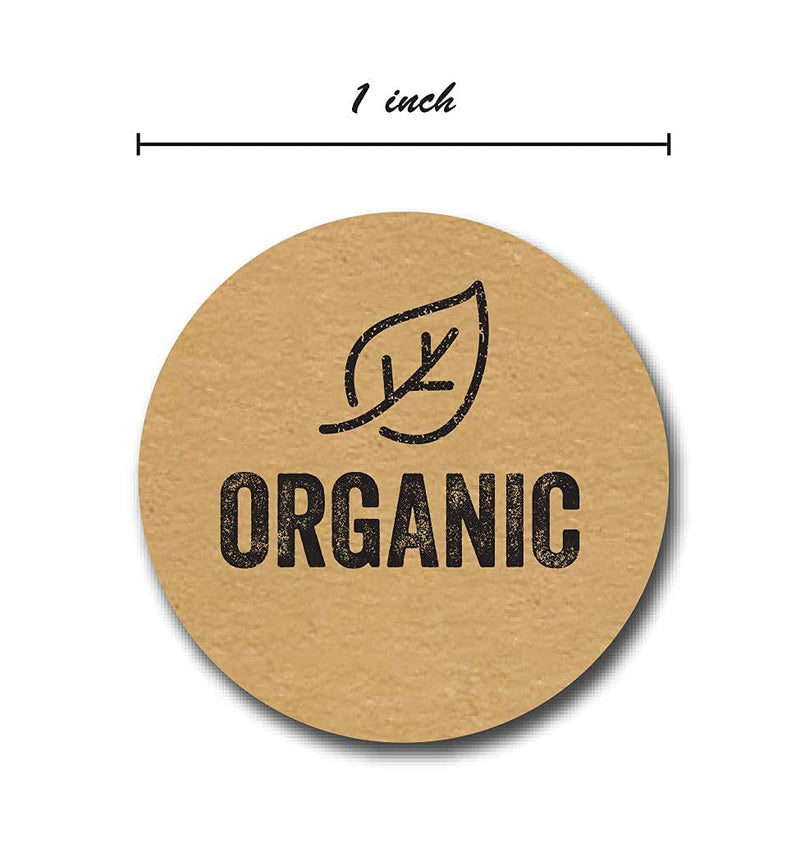 Organic Made Stickers / 1" Inch Round Natural Kraft Organic Stickers/Organic Labels 500 Labels per roll