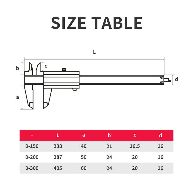 Stainless Steel Calipers 0-8" Thickened Mono-Block Vernier Caliper Inch/Metric 0-8" Range +/-0.02 Accuracy 0.02/0.001" Resolution Slide Calliper Rule Depth Gauges DRINYOUNG 0-8‘’