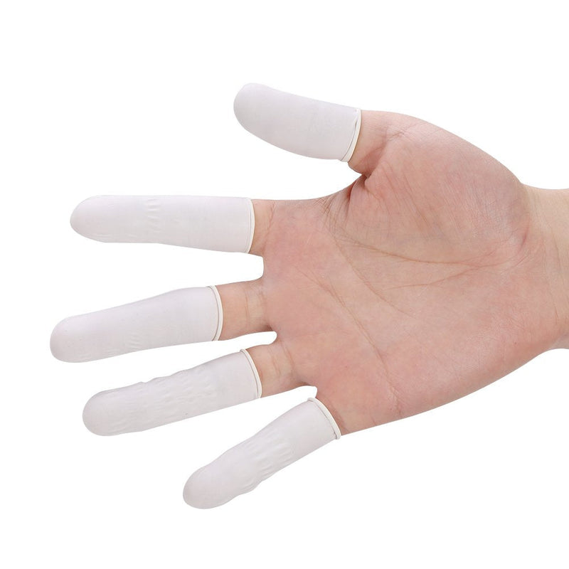 300pcs Disposable Latex Finger Cots Anti Static Finger Protective Cots for Tattoo Makeup Nail Art Foot Massage Lip Bleaching