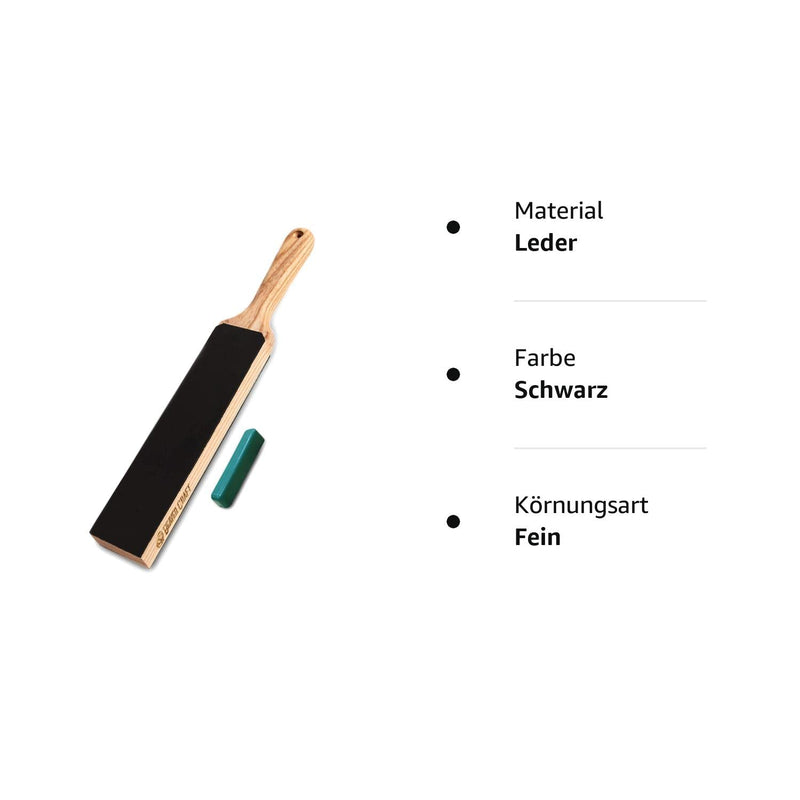 BeaverCraft LS6 leather strop for sharpening knives with polishing paste - sharpening set leather strap - carving knife set sharpening paste - wood carving sharpener 14 inches x 2 inches