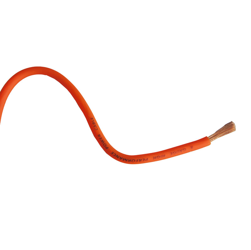 ROCK DIRECT 8 Gauge AWG CCA Power Ground Wire Cable Battery Cable Wire, Home Speaker Stereo System, Automotive Use (25ft Orange) 8 Gauge Orange-25ft
