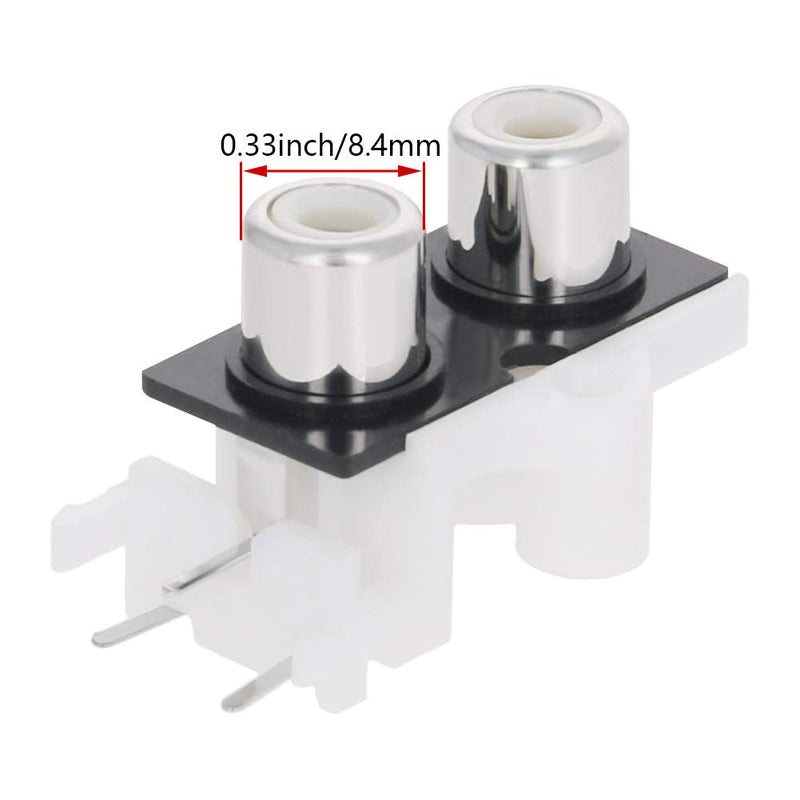 Fielect 3Pcs RCA Female Jack 3 Pin PCB Mounted AV Concentric Outlet 2 RCA Female Socket Connector Stereo Audio Video Jack 3Pin 2holes AV2-9