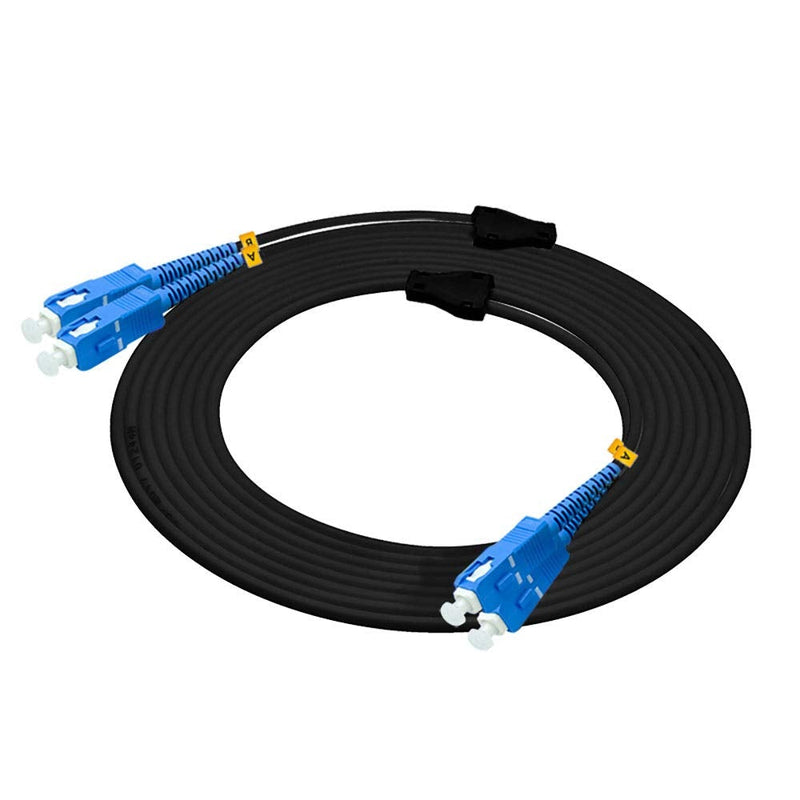 Jeirdus 20M SC to SC Outdoor Armored Duplex 9/125 SM Fiber Optic Cable Jumper Optical Patch Cord Singlemode 20Meters 65ft SC-SC 20M/65ft