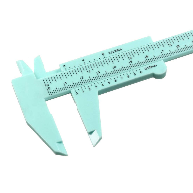 uxcell Vernier Caliper 150mm 6 Inch Metric Double Scale Plastic Ruler Measuring Tool 3 Colors 1Set