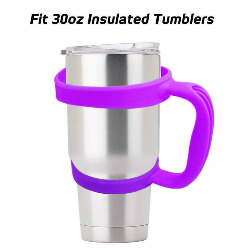Tumbler Holder- Red&Purple, SourceTon Set of 2 Tumbler Holder Handle compatible with 30 OZ YETI, Rtic, OZARK TRAIL SIC Cup Ozark Trail Berg, SIC, Chillr, Kodiak, Boss Tumbler Mug Red+Purple