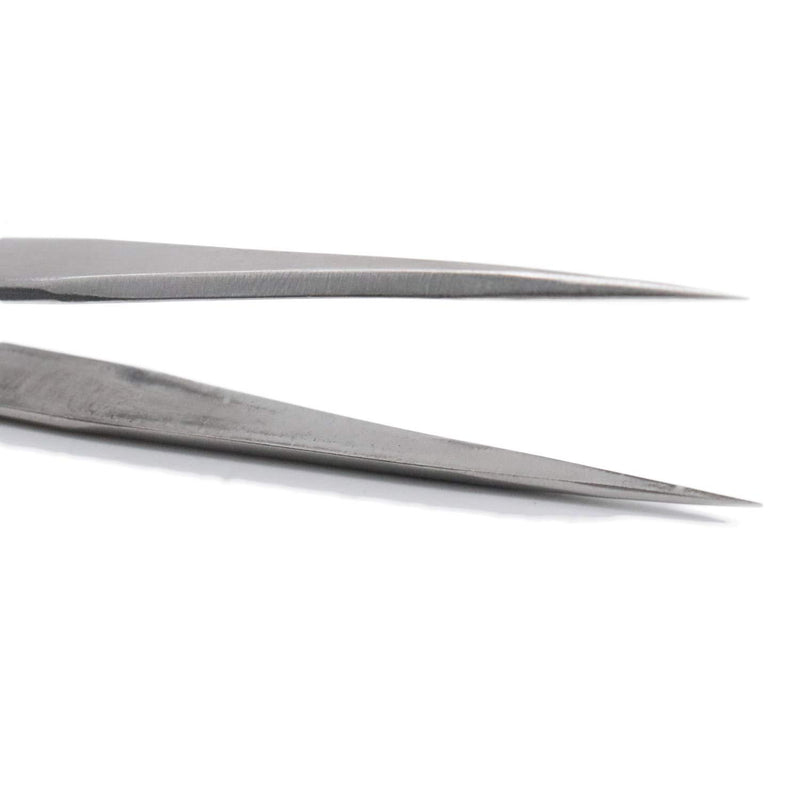 Xiaoyztan 2 Pcs Precision Tweezers Fine-Pointed Tip Metal Tweezers with Protective Sleeves for Crafts Jewelry Watch Clock Electronic Components Beading Repair