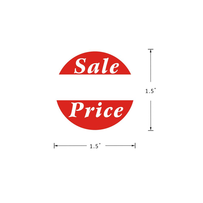 Hcode 1.5" Round Red Price Labels 38MM Permanent Adhensive Paper Stickers Total 500 Labels Per Roll