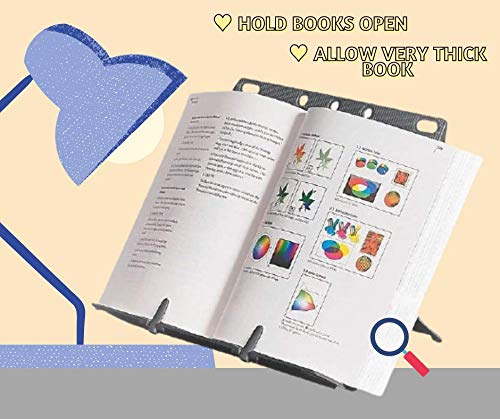 1InTheOffice Book Stand, Super Book Holder, Adjustable Book Stand Holder/Cookbook/iPad (Light Gray)