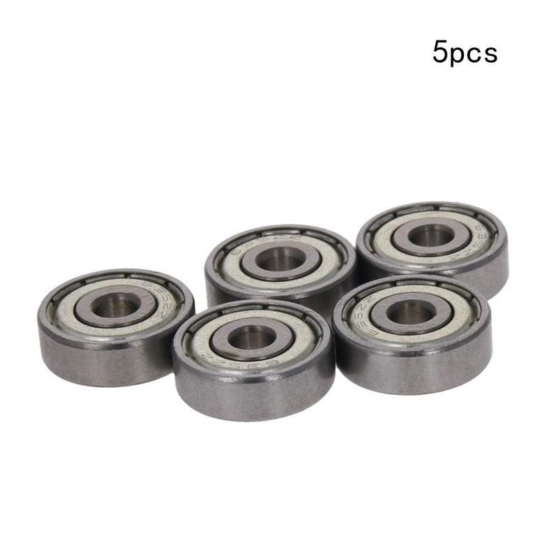 Bettomshin 5Pcs 635ZZ Deep Groove Ball Bearing 5 x 19 x 6mm(Inner Dia 5mm Outer Dia 19mm Thickness 6mm) Double Sealed GCr15 P0 Deep Groove Rolling Bearings