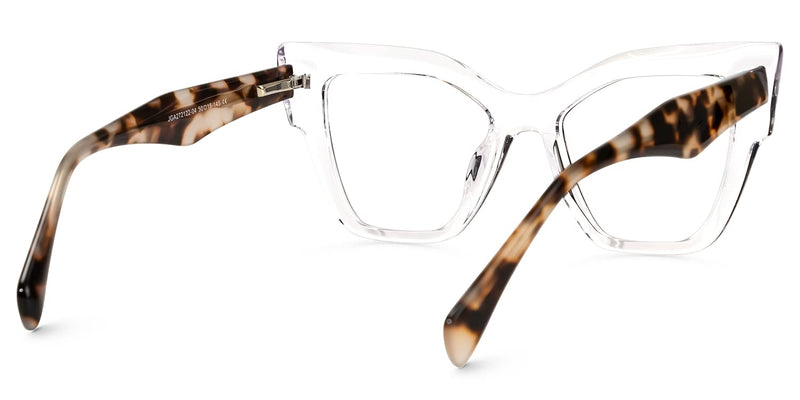 Zeelool Unique Cat Eye Glasses Frame for Women with Non-prescription Clear Lens Yasmin ZJGA272122 Zjga272122-04 Crystal Blue Light Blocking Lens