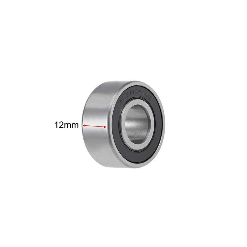 uxcell 63001-2RS Deep Groove Ball Bearings 12mm x 28mm x 12mm Double Sealed Chrome Steel Z2 ABEC1 12x28x12mm