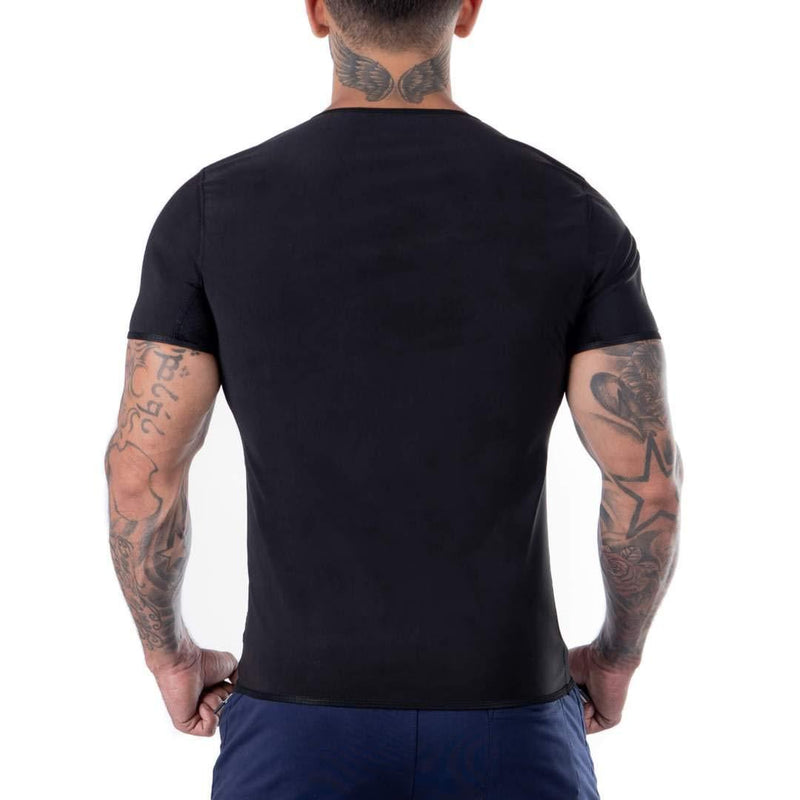 Kewlioo Men's Heat Trapping Shirt - Sweat Body Shaper Vest for Men, Mens Bodysuit Slimmer Saunasuits, Shapewear Compression Top, Gym Belt Exercise Jacket, Versatile and Discreet Small