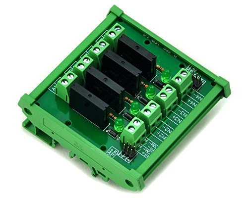 Electronics-Salon DIN Rail Mount DC5V 4 Channels DC-AC 2Amp G3MB-202P Solid State Relay SSR Module Board.