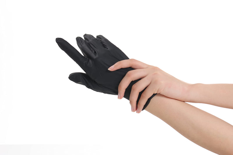 FINITEX - Black Nitrile Disposable Gloves, 5mil, Powder-free, Exam Gloves Latex-Free, 100 PCS (X-Large) X-Large (Pack of 100)