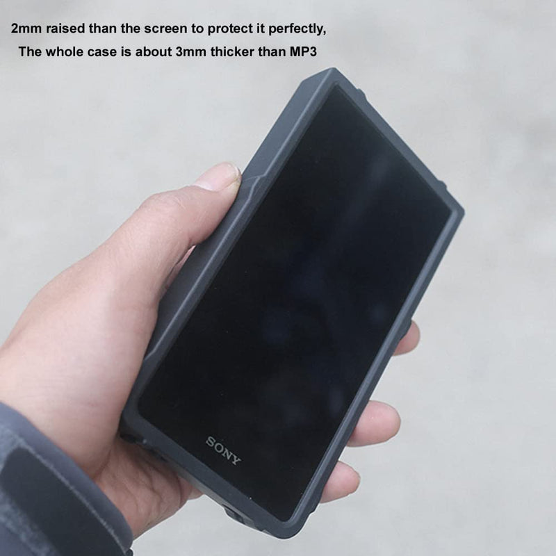 FATBEAR Rugged Shockproof Armor Protective Shell Skin Case Cover for Sony Walkman NW-ZX700 NW-ZX706 NW-ZX707 (Black) Black