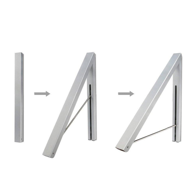 Anjuer Wall Mounted Drying Rack Clothes Hanger Folding Wall Coat Racks Aluminum Home Storage Organiser Space Savers Silver 1