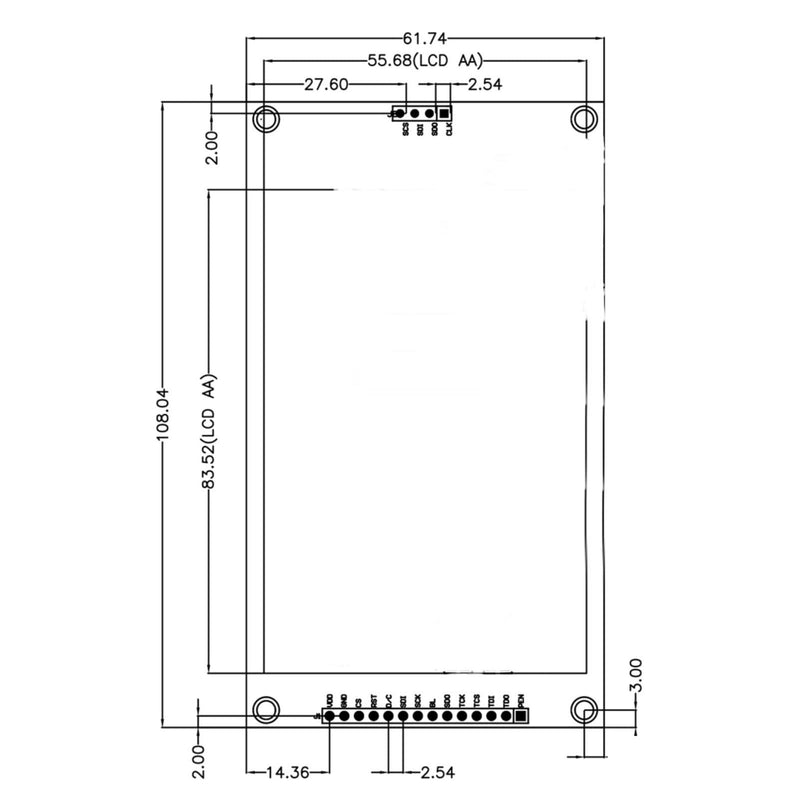 Focket 4 LCD Screen Module, ILI9488 Driver 480 x 320 Pixel TFT LCD Display Module, TFT LCD Touch Screen Shield Display Module Embedded Controller SPI Serial ILI9488 with Touch Pen