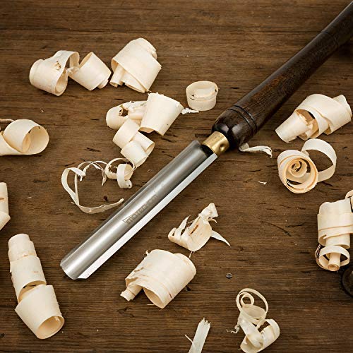 IMOTECHOM 1-Inches HSS Roughing Gouge Lathe Chisel Wood Turning Tools with Walnut Handle, Round Plastic Box and Hanging Bag 1-Inches Roughing Gouge