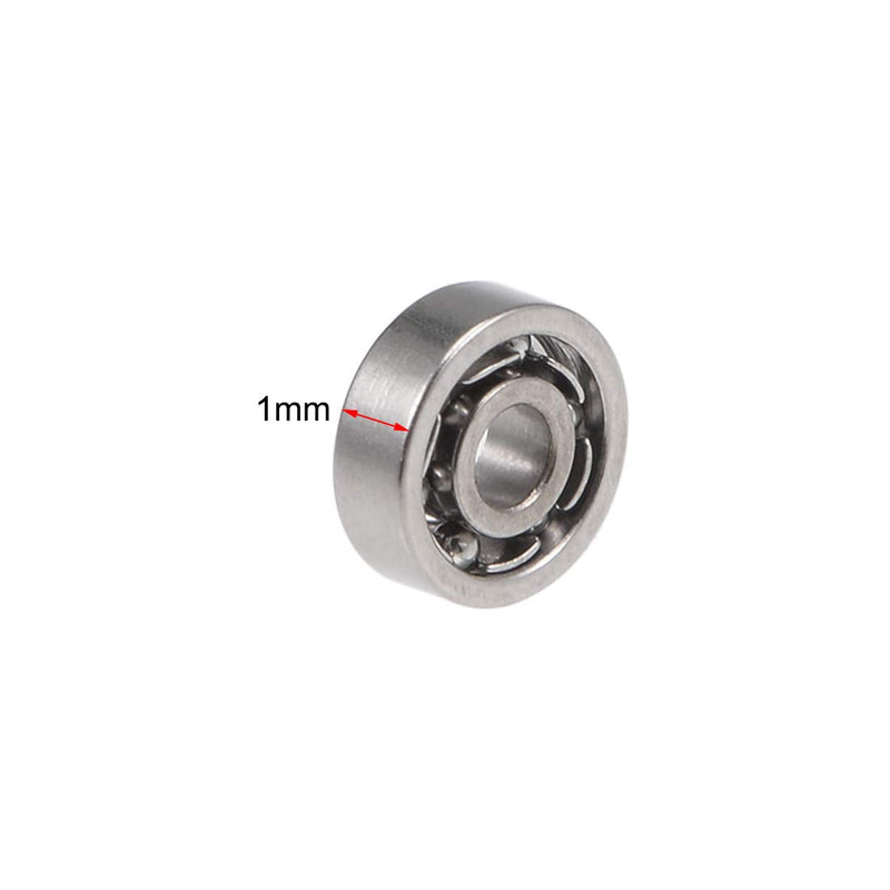 uxcell 681 Deep Groove Ball Bearings 1mm Inner Dia 3mm OD 1mm Bore Open Type Chrome Steel Z2 20pcs