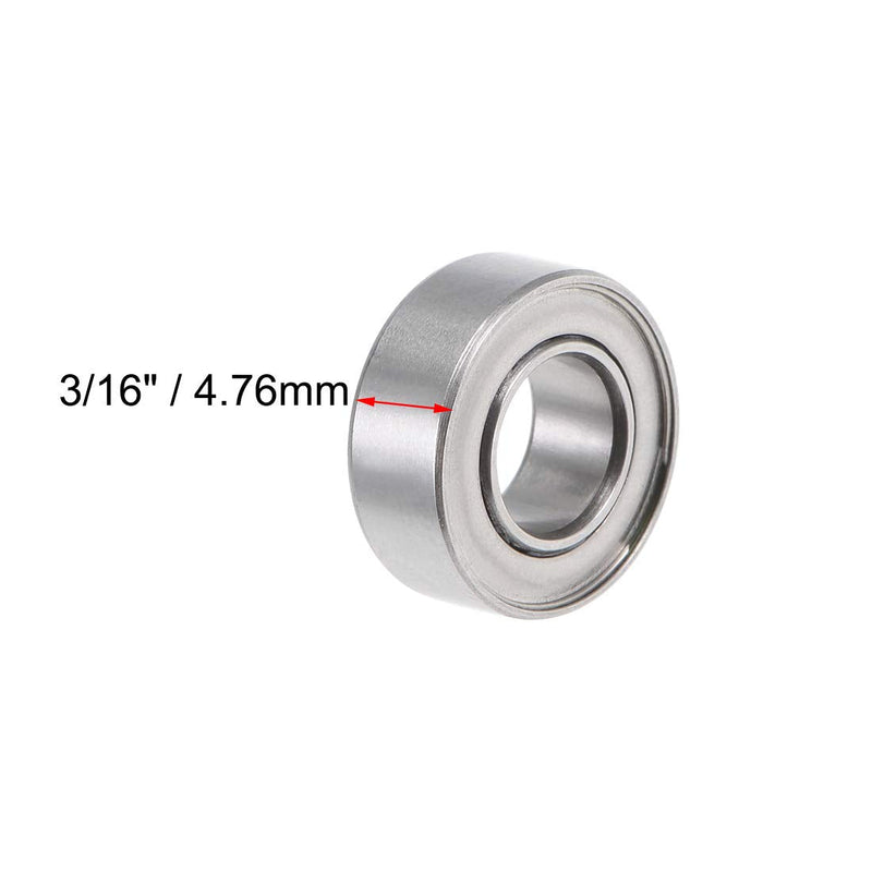 uxcell SR188ZZ Stainless Steel Ball Bearing 1/4-inchx1/2-inchx3/16-inch Double Shielded R188ZZ Bearings 5pcs