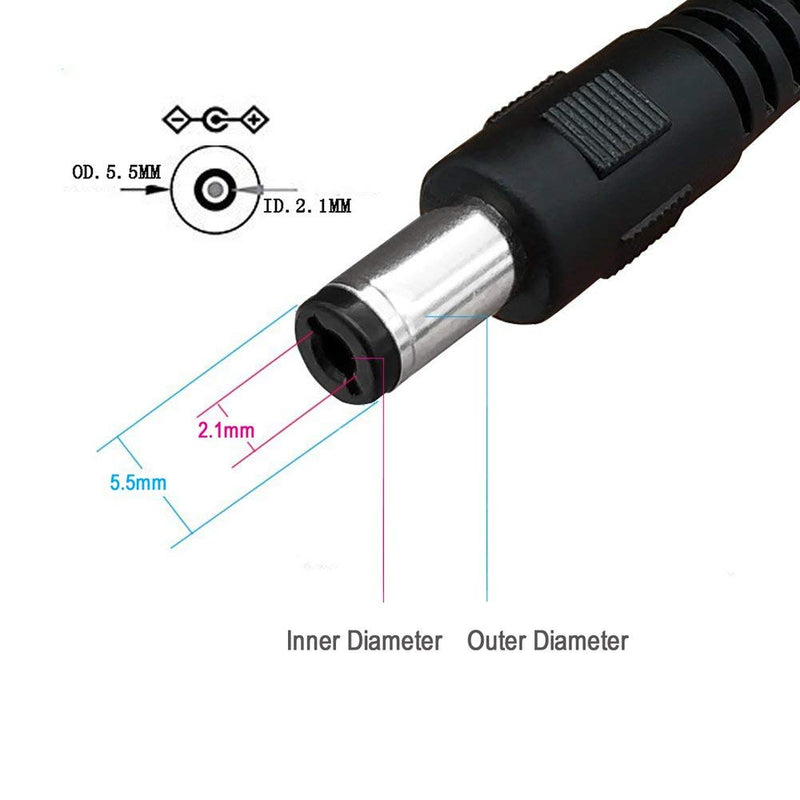Tonton Power Extension Cable 33ft 10M 2.1mm x 5.5mm Compatible with 12V DC Adapter Cord for CCTV Security Camera IP Camera Standalone DVR Black