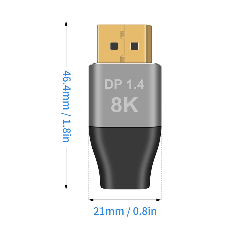 Duttek 8K DisplayPort to Mini DisplayPort Adapter 2 Pack , 32.4Gbps Mini DisplayPort to DisplayPort Adapter, DisplayPort Male to Mini Displayport Female Adapter Support Bi-Directional Transmission. 2Pack dp male to mini dp female