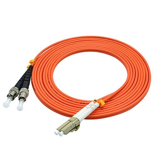 Jeirdus 20Meters 65ft LC to ST Duplex 62.5/125 OM1 Multimode Fiber Optic Cable Jumper Optical Patch Cord LC-ST 20M/65ft