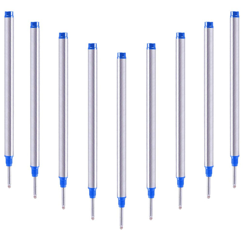 DunBong Spiral Refill, Replaceable Gel Ink Rollerball Refills 5 Pack, 0.5mm Medium Point, Threaded Rolling Ball Refills (Blue) Blue