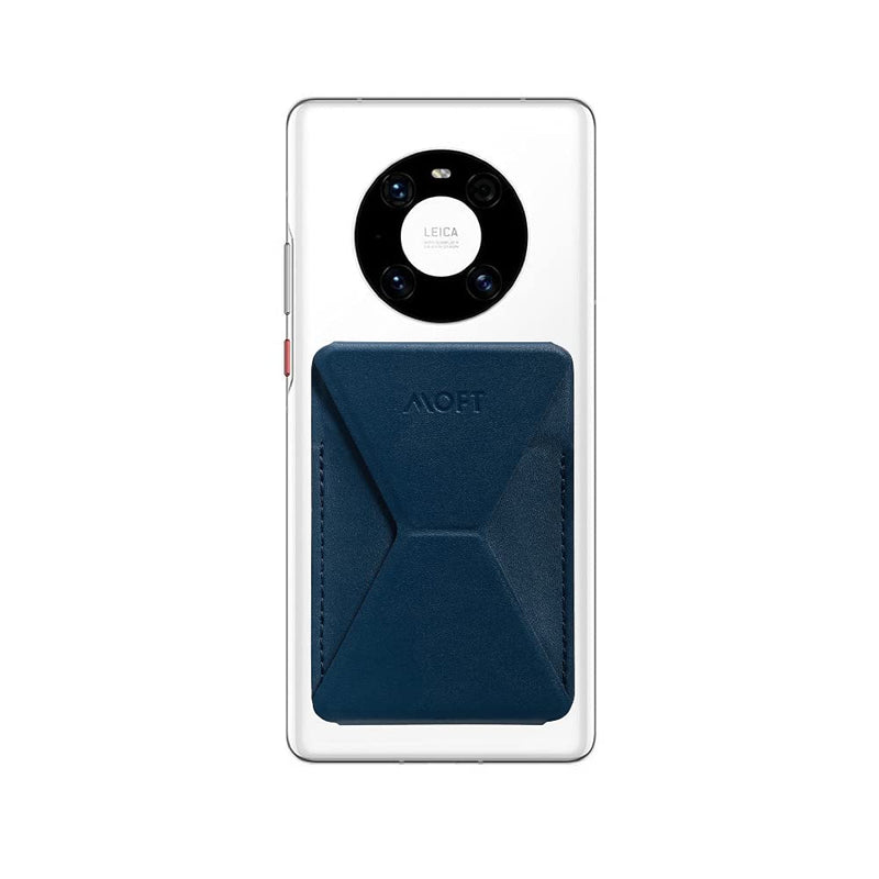 MOFT Reusable Adhesive 4-in-1 Cell Phone Grip, Phone Stand, Card Holder, Adjustable Viewing Angles, Thin Design with Grip to be Held for All iPhone Android Smartphones (Dark Blue) dark blue