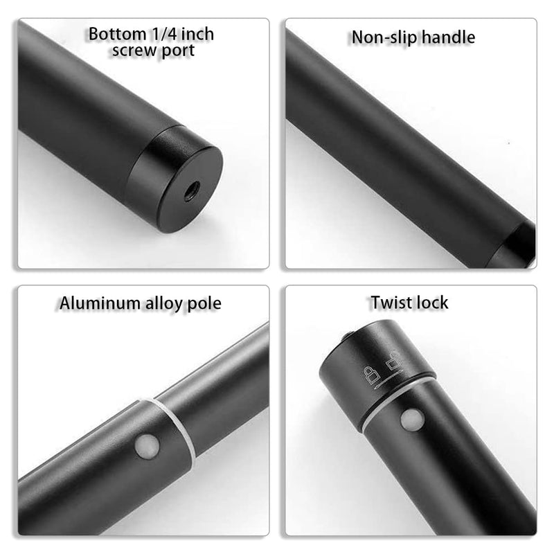 VVHOOY Invisible Selfie Stick Extendable Adjustable Handheld Aluminum Monopod 11.8-51.2 inch 1/4 Inch Screw Compatible with AKASO EK7000/Brave 4/Brave 7 LE/GoPro 11 10 9 8/Insta360/Osmo Action Camera