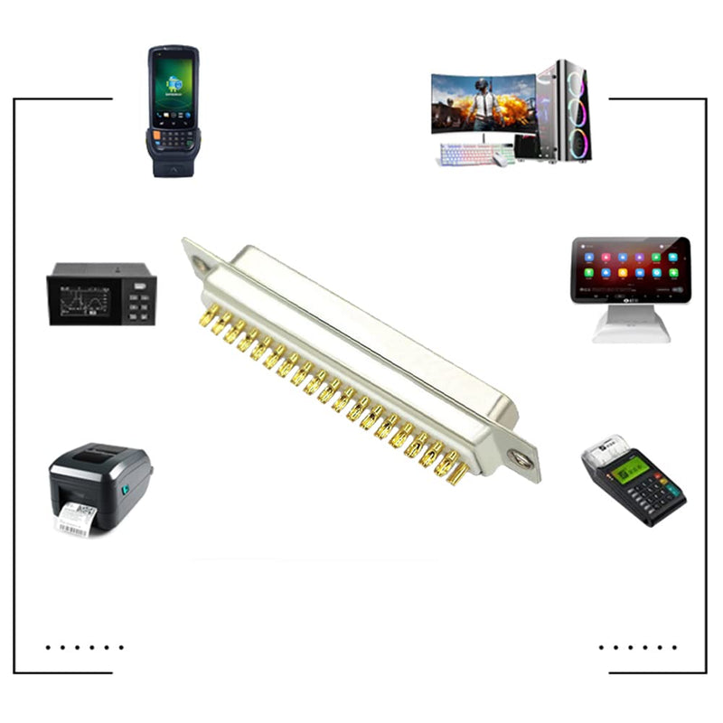 Jienk 4PCS DB37 RS232 Serial D-SUB Solder Cup Connectors, Gold Plated Joints RS232 Serial Port 37Pin D Sub Couplers(Male x 2, Female x 2)
