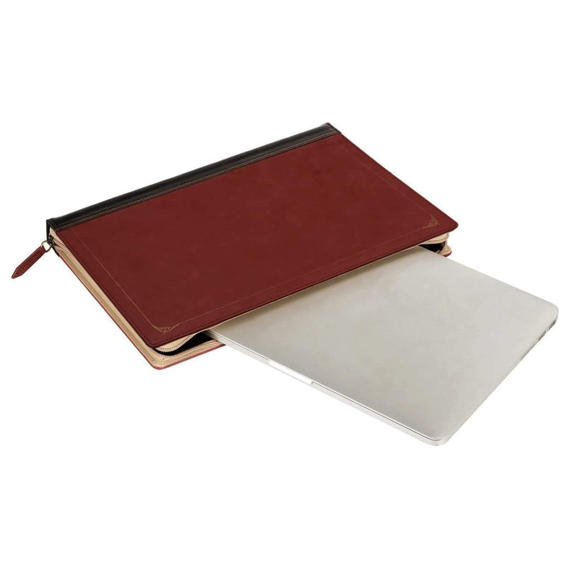 MOSISO Laptop Sleeve Compatible with MacBook Air 13 inch Case A2337 M1 A2179 A1932 2021-2018 / Pro 13 inch A2338 M1 A2251 A2289 A2159 A1989 A1706 A1708, PU Leather Vintage Book Folio Cover, Wine Red
