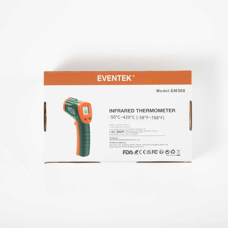 Infrared thermometer, Eventek IR laser thermometer, non-contact -50°C-420°C (-58°F - 788°F), digital temperature gun, non-medical, not for the human body, to measure the temperature red--50 °C~420°C (-58℉~788℉)