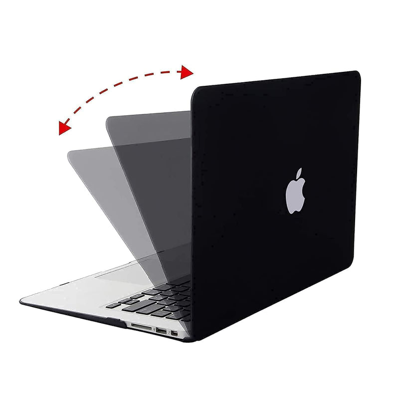 MOSISO Plastic Hard Shell Case & Water Repellent Neoprene Sleeve Bag Compatible with MacBook Air 13 inch (Models: A1369 & A1466, Older Version 2010-2017 Release), Black