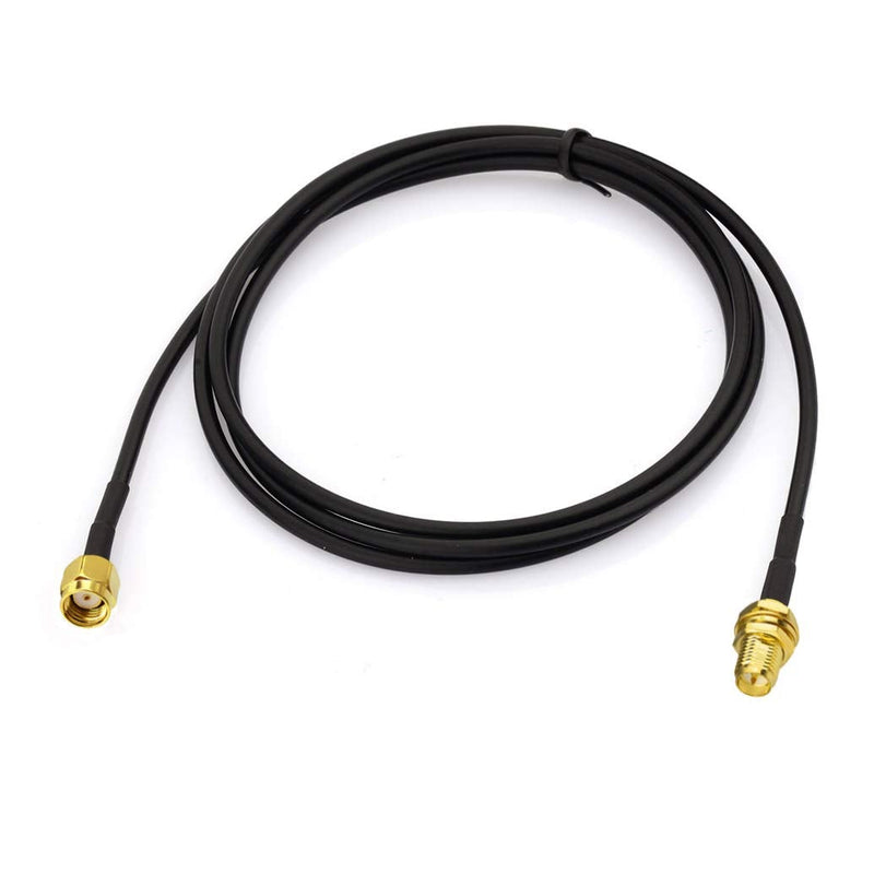 Bingfu RP-SMA Male to RP-SMA Female Bulkhead Mount RG174 WiFi Antenna Extension Coaxial Cable 1m / 3 feet (2-Pack) for WiFi Router Security Camera Wireless Mini PCI Express PCIE Network Card Adapter 2-Pack