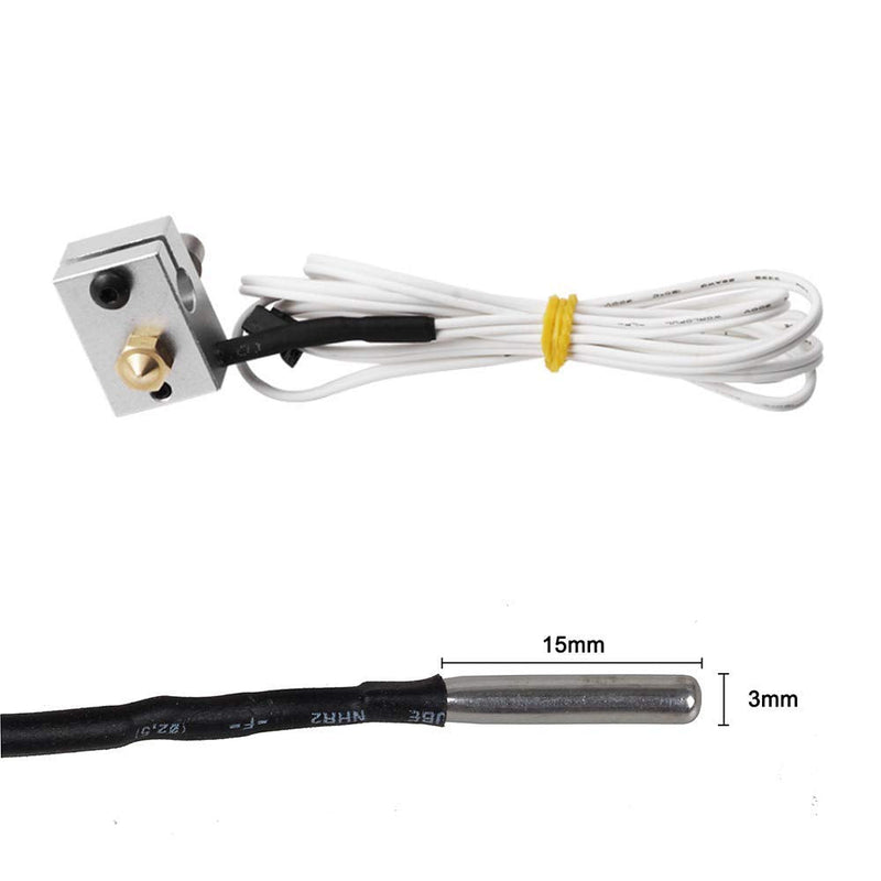 DollaTek 5Pcs 2M Thermistor Temperature Sensor HT-NTC100K 50℃ High Temperature for 3D Printer
